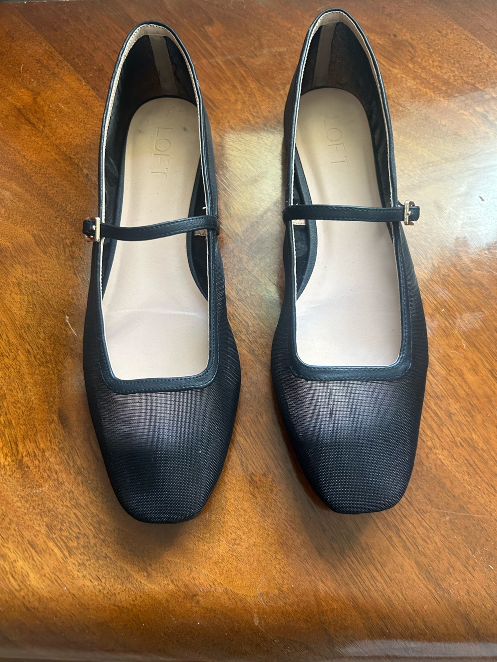 LOFT Black Mary Jane Square-Toe Flats